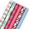 Cute Recyclable Christmas Wrapping Paper (6 Rolls: 180 Sq. Ft. Total) Red, Blue, Green Plaid, Merry Everything, Colorful Houses, Snowmen and Trees, Dots, Stripes